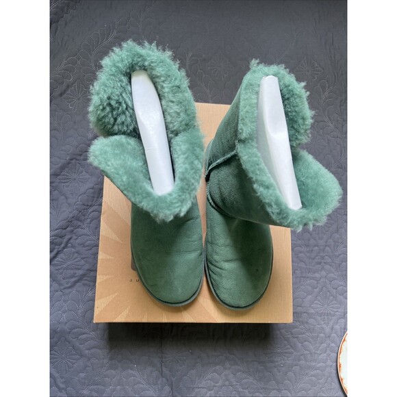 UGG W Bailey Button Emerald Green  Fur Boots Womens SZ US 7/UK 5.5 Glam Chic - Picture 3 of 16